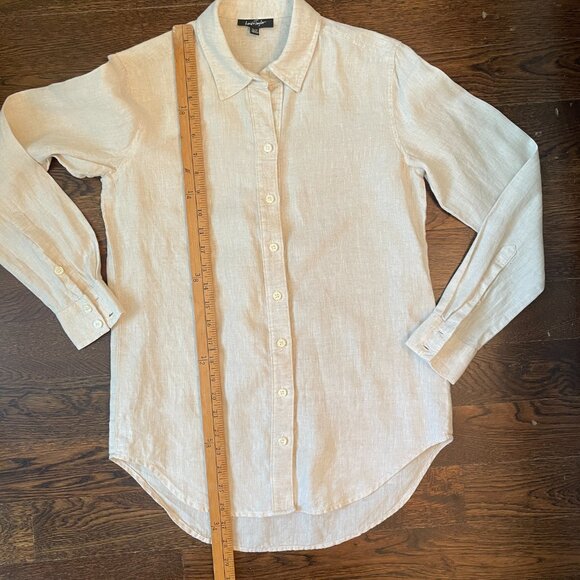 Lord & Taylor Woman's 100% Linen Shirt - Oatmeal light beige-Sz. XS - Picture 7 of 7